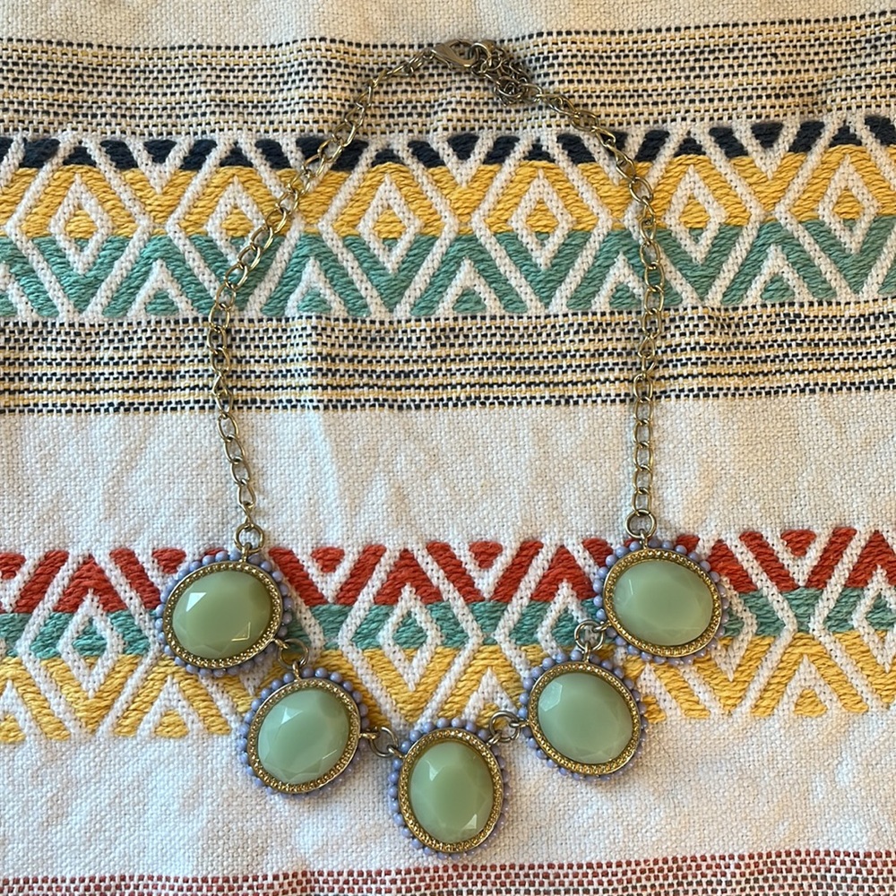 Francescas Statement Necklace- turquoise Stones with gold & lavender accents - Picture 13 of 14
